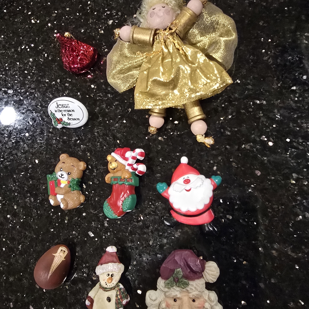 Christmas Brooches incl Elegant Gold Angel Doll Brooch